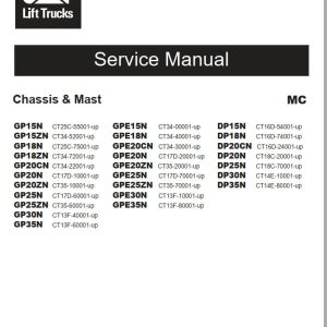 CAT Lift Truck DP35NT Service Operation Maintenance Manual