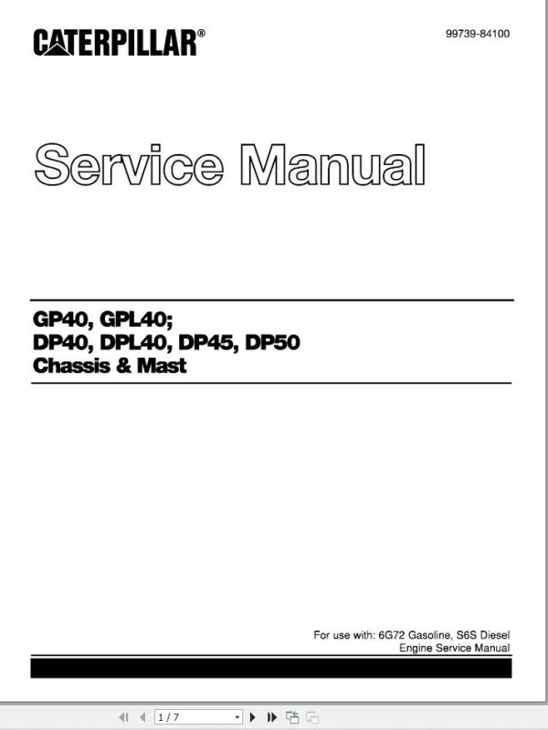 CAT Lift Truck DP40 Service Manual
