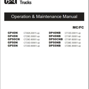 CAT Lift Truck DP45NB Operation Maintenance Service Manual