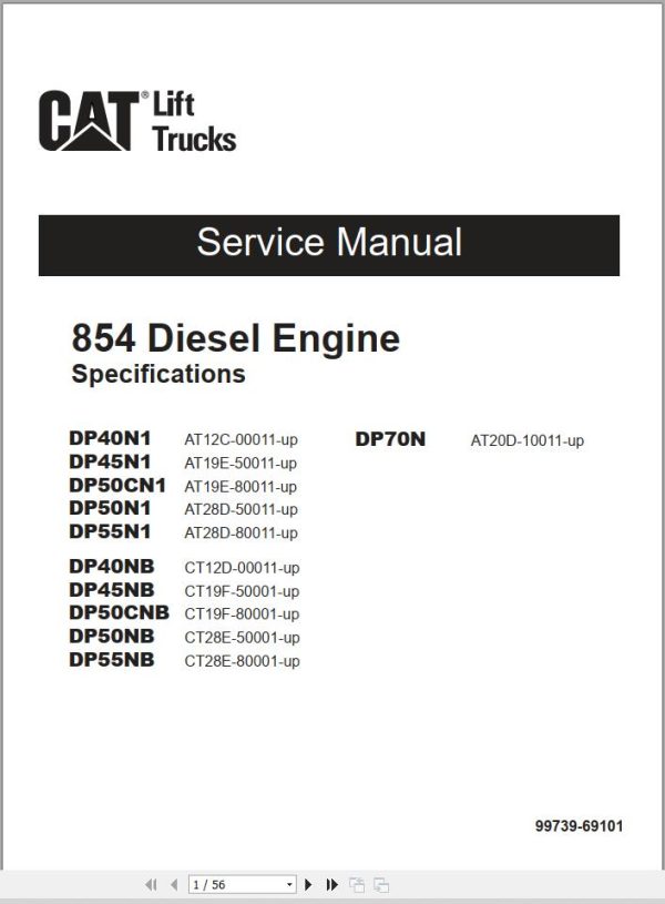 CAT Lift Truck DP45NB Operation Maintenance Service Manual 3