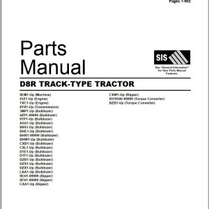 CAT Track Type Tractor D8R Parts Manual Volume 1 SEBP2536 95 1