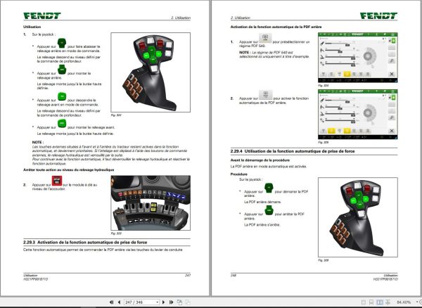 Fendt 1038 1042 1046 1050 Vario Gen3 LRC Operating Manual H321PP001B71D FR 1
