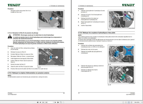 Fendt 1038 1042 1046 1050 Vario Gen3 Maintenance Manual H321PP002W02D FR 1