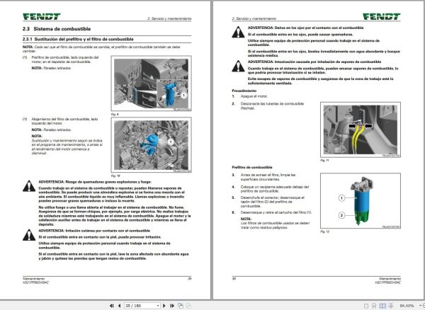 Fendt 1038 1042 1046 1050 Vario Gen3 Maintenance Manual H321PP002W04C ES 1