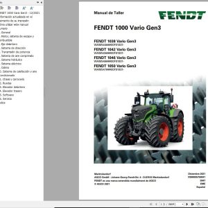 Fendt 1038 1042 1046 1050 Vario Gen3 Operator Workshop Manuals and Diagrams ES 2