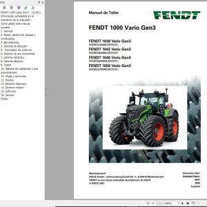 Fendt 1038 1042 1046 1050 Vario Gen3 Workshop Manual X990005759041 ES