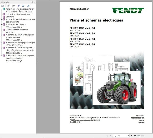 Fendt 1038 1042 1046 1050 Vario S4 Circuit Diagrams FR