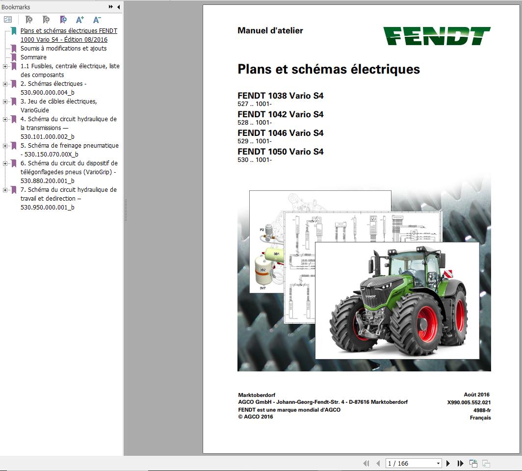 Fendt 1038 1042 1046 1050 Vario S4 Circuit Diagrams FR