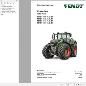 Fendt 1038 1042 1046 1050 Vario S4 Maintenance Manual 5021 FR 01