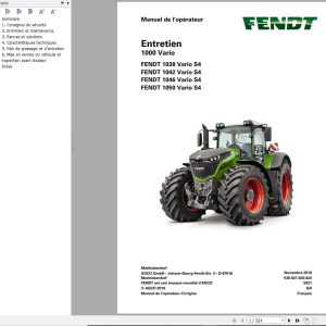 Fendt 1038 1042 1046 1050 Vario S4 Maintenance Manual 5021 FR