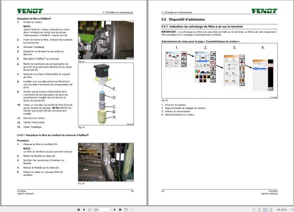 Fendt 1038 1042 1046 1050 Vario S4 Maintenance Manual 5021 FR 1