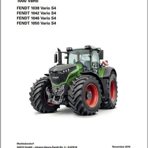 Fendt 1038 1042 1046 1050 Vario S4 Maintenance Manual 5332 FR 02