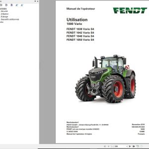 Fendt 1038 1042 1046 1050 Vario S4 Operating Manual 5020 FR 01