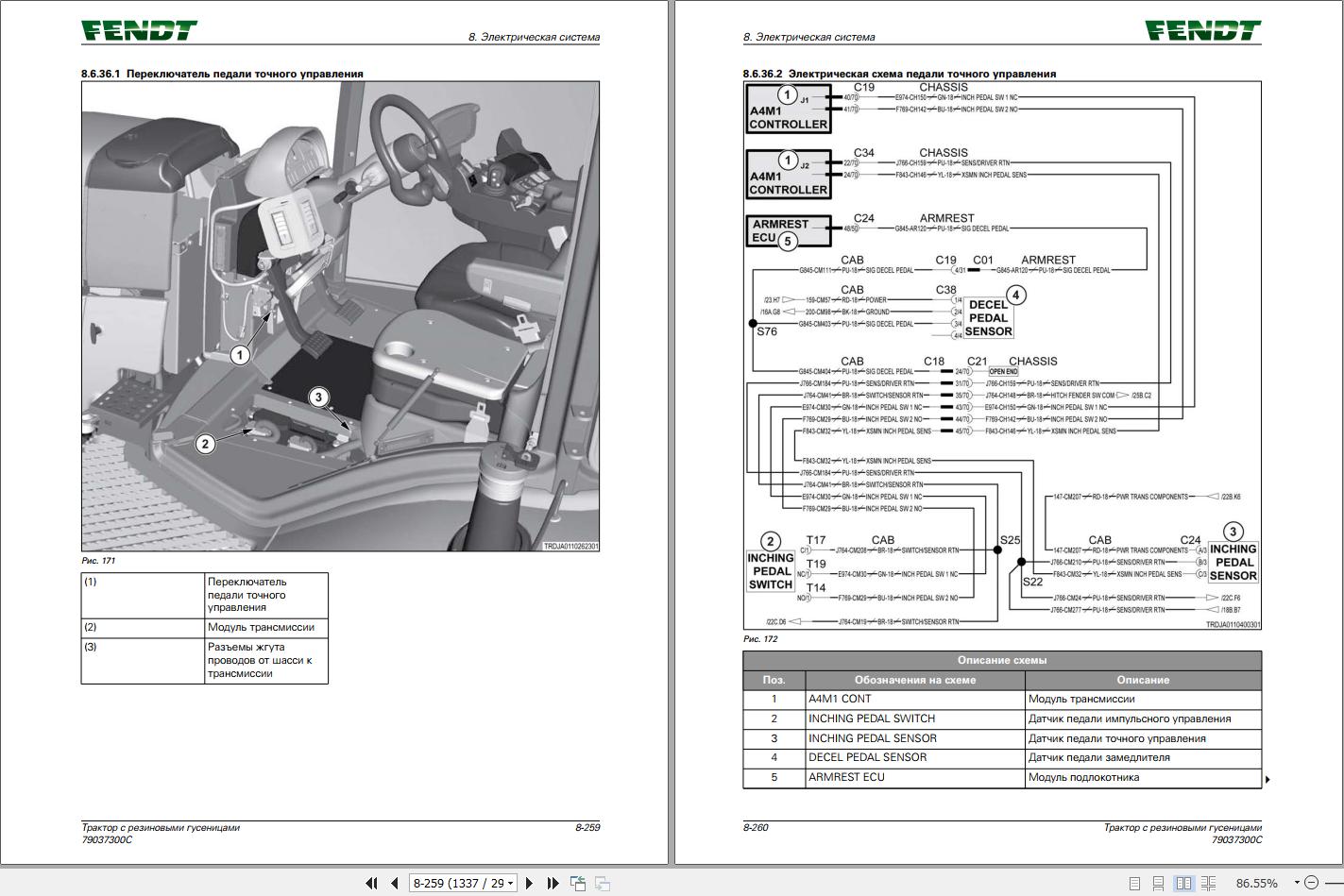 Fendt 1149 1154 1159 1165 MT Operators Workshop Manual RU