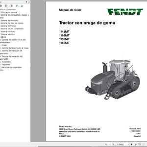 Fendt 1149MT 1154MT 1159MT 1165MT Operator Workshop Manual ES 1