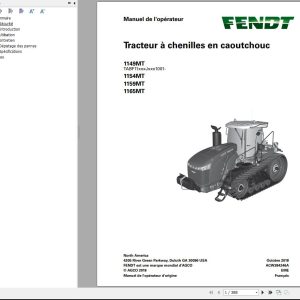 Fendt 1149MT 1154MT 1159MT 1165MT Operators Manual ACW384246A FR