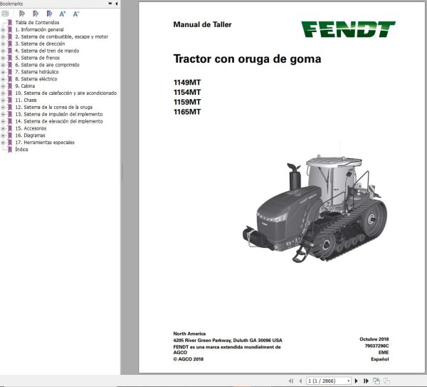 Fendt 1149MT 1154MT 1159MT 1165MT Workshop Manual 79037296C ES