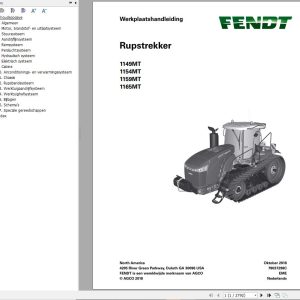 Fendt 1149MT 1154MT 1159MT 1165MT Workshop Manual 79037298C NL