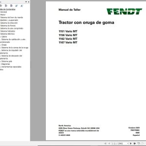 Fendt 1151 1156 1162 1167 Vario MT Operator Workshop Manuals ES 1