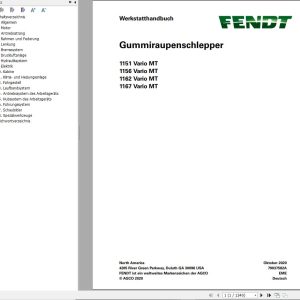 Fendt 1151 1156 1162 1167 Vario MT Workshop Manual 79037582A DE