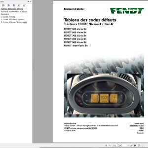 Fendt 300 500 700 800 900 1000 Vario S4 Fault Code Table 5339 FR