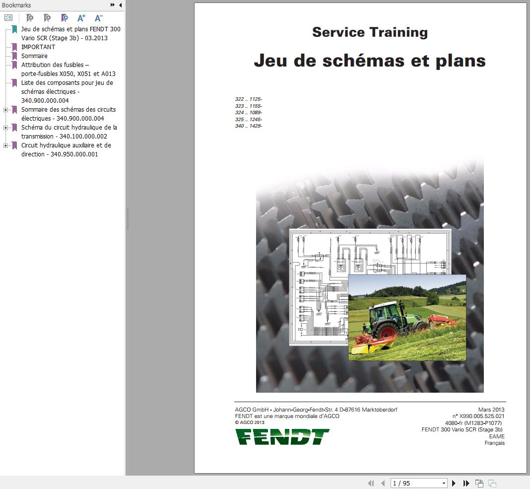 Fendt 309 310 311 312 313 Vario Circuit Diagrams FR