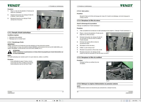 Fendt 310 311 312 313 Vario S4 Power Maintenance Manual 5543 FR 01 1