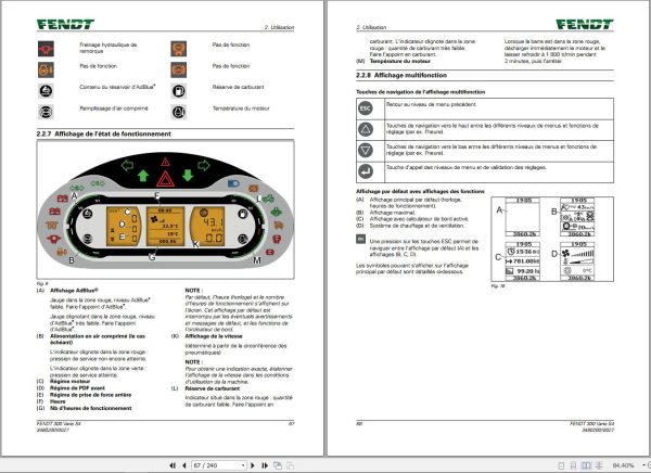 Fendt 310 311 312 313 Vario S4 Power Operating Manual 5542 FR 01 1