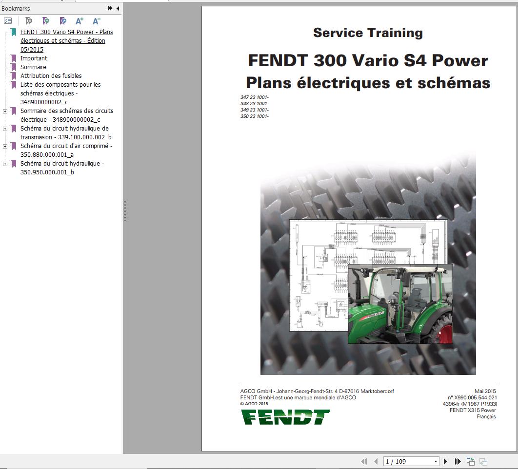 Fendt 310 311 312 313 Vario S4 Power Profi Circuit Diagrams FR