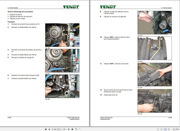 Fendt 310 311 312 313 Vario S4 Power Profi Operator Workshop Manuals and Diagrams FR 1
