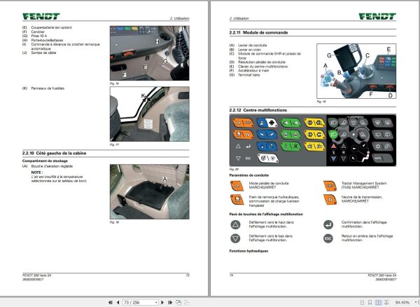 Fendt 310 311 312 313 Vario S4 Profi Operating Manual 5544 FR 01 1