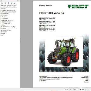 Fendt 310 311 312 313 Vario S4 Workshop Manual 5833 FR