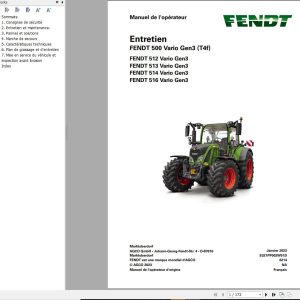 Fendt 512 513 514 516 Vairo Gen3 T4f Maintenance Manual 6214 FR