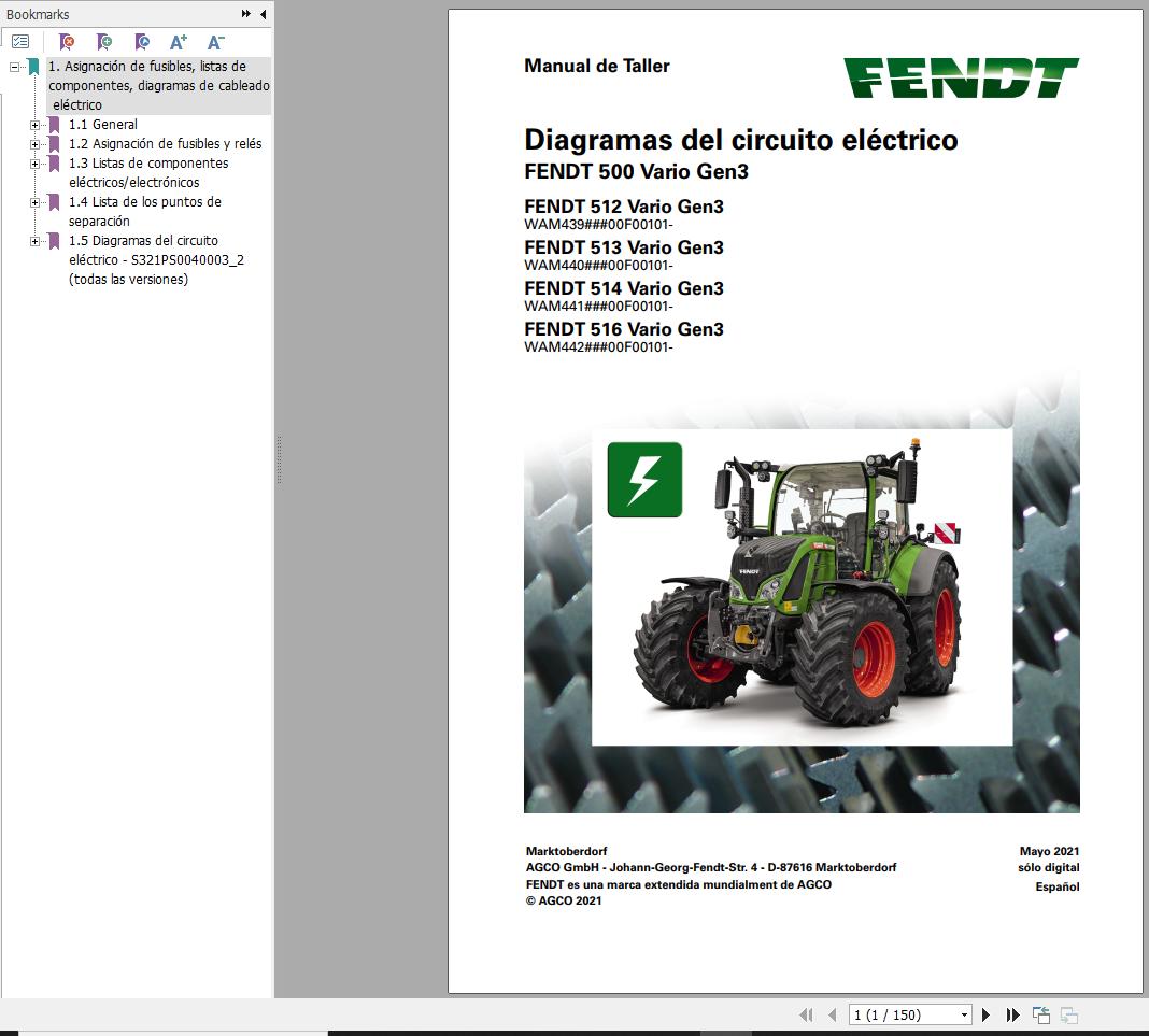 Fendt 512 513 514 516 Vario Gen3 Circuit Diagrams ES