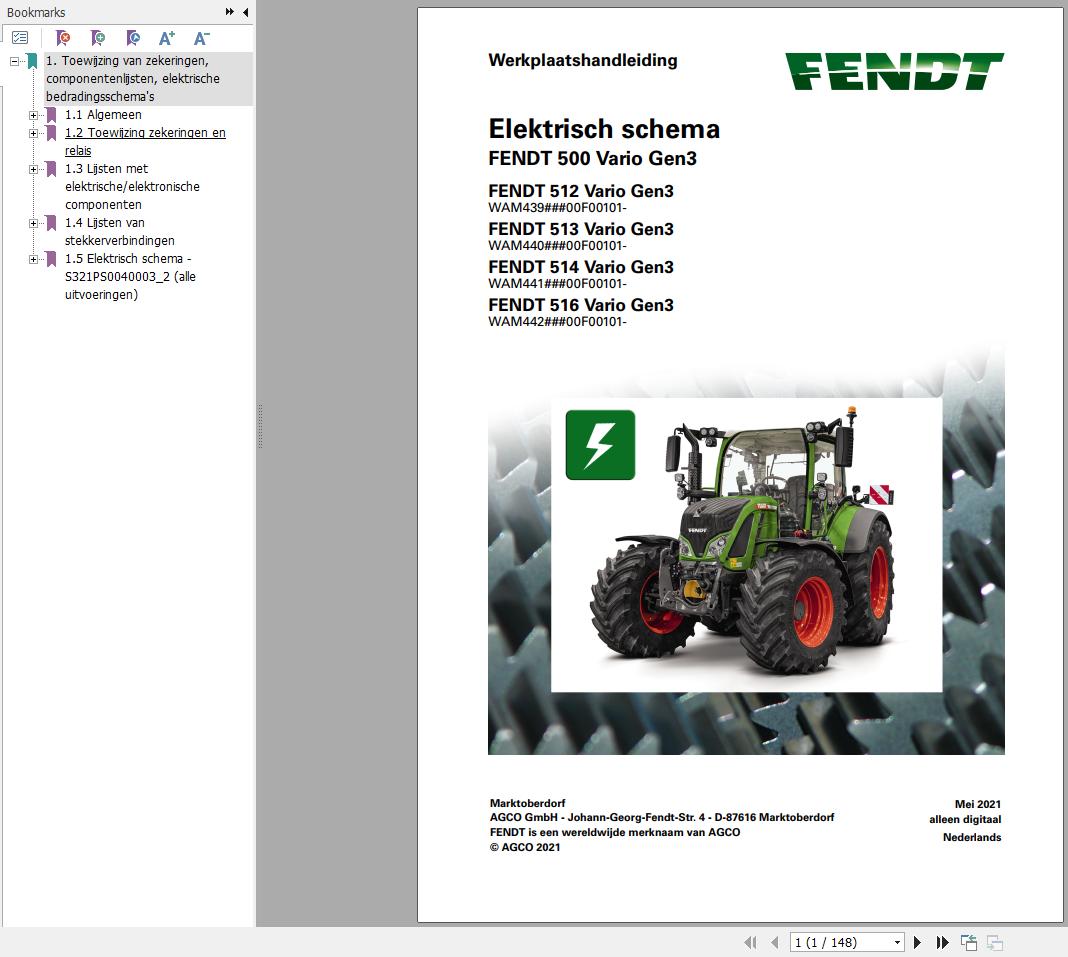 Fendt 512 513 514 516 Vario Gen3 Circuit Diagrams NL