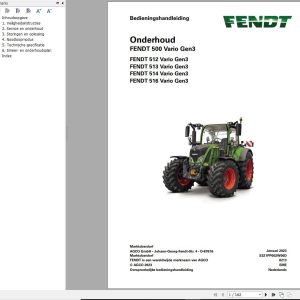 Fendt 512 513 514 516 Vario Gen3 Maintenance Manual S321PP002W06D NL