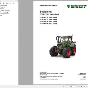 Fendt 512 513 514 516 Vario Gen3 Operator Workshop Manuals and Diagrams NL 1