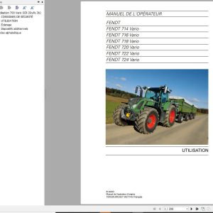 Fendt 714 716 718 720 722 724 Vario Operator Workshop Manuals and Diagrams FR 2