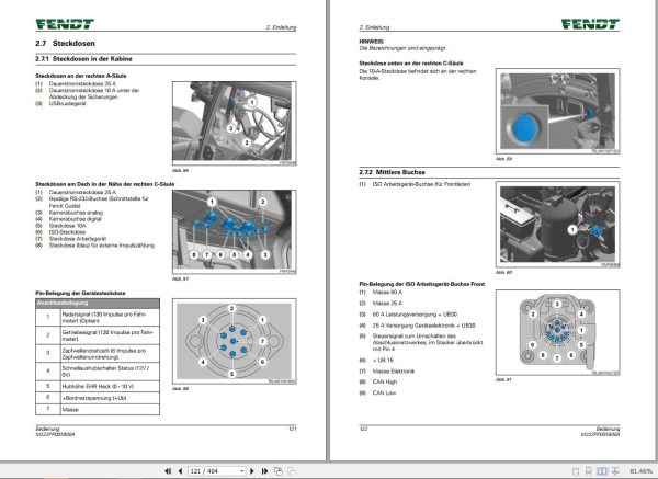 Fendt 720 722 724 726 728 Vario Gen3 Operator Manual and Diagrams DE 1