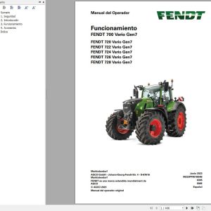 Fendt 720 722 724 726 728 Vario Gen7 Operating Manual 6305 ES