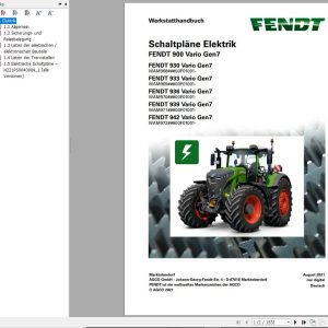 Fendt 930 933 936 939 942 Vario Gen7 Circuit Diagrams DE