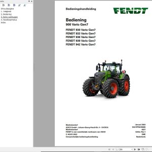 Fendt 930 933 936 939 942 Vario Gen7 Operating Manual H221PP001B06D NL
