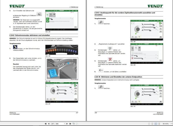Fendt 930 933 936 939 942 Vario Gen7 Operation Manual H221PP001B00D DE 1