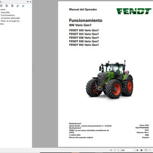 Fendt 930 933 936 939 942 Vario Gen7 Operator Workshop Manuals and Diagrams ES 1