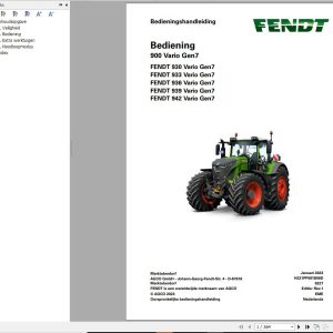 Fendt 930 933 936 939 942 Vario Gen7 Operator Workshop Manuals and Diagrams NL 1