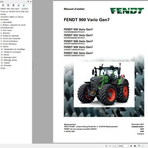 Fendt 930 933 936 939 942 Vario Gen7 Workshop Manual X990005760021 FR
