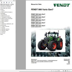 Fendt 930 933 936 939 942 Vario Gen7 Workshop Manual X990005760041 ES