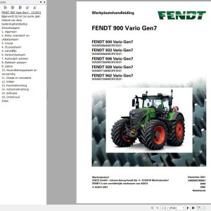 Fendt 930 933 936 939 942 Vario Gen7 Workshop Manual X990005760061 NL