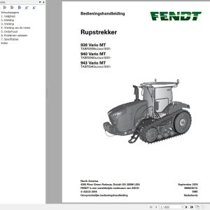Fendt 938 940 943 Vario MT Operators Manual 589623D1C NL