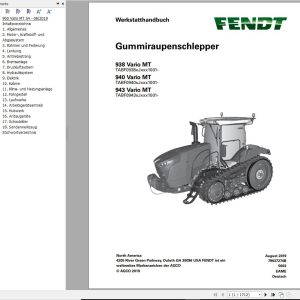 Fendt 938 940 943 Vario MT Workshop Manual 79037274B DE